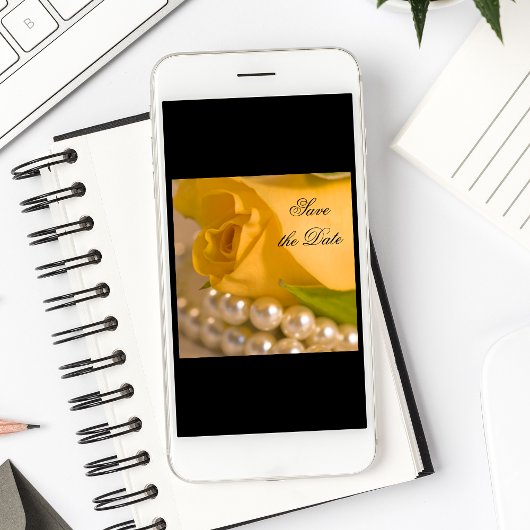 Gele roze en parelbruin sparen de Datum Save The Date