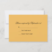 Gele roze en witte parelbruine RSVP-Kaart RSVP Kaartje (Achterkant)