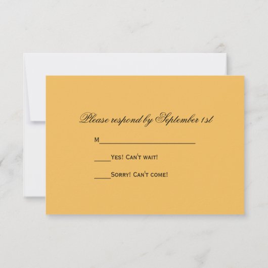 Gele roze en witte parelbruine RSVP-Kaart RSVP Kaartje (Achterkant)
