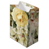 gele roze en witte rozen medium cadeauzakje (Voorkant Gekanteld)