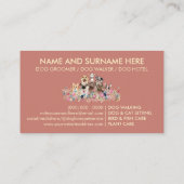 Gele roze Floral Botanic Dog Walker Visitekaartje (Achterkant)