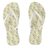 Gele roze Floral Teenslippers (Voetbed)