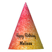 Gele roze goudbruin Glitter Feesthoedjes (Voorkant)