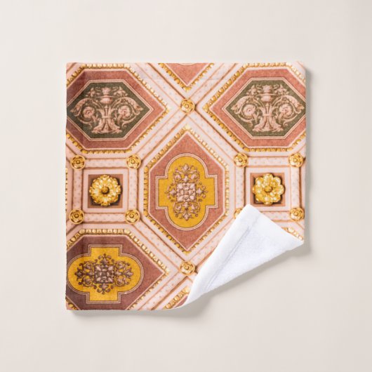 Gele Roze Hongaarse Architectuur Bad Handdoek (Wasdoekje)