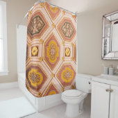 Gele Roze Hongaarse Architectuur Douchegordijn (In situ)