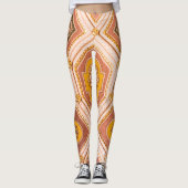 Gele Roze Hongaarse Architectuur Leggings (Voorkant)