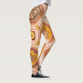Gele Roze Hongaarse Architectuur Leggings (Rechts)