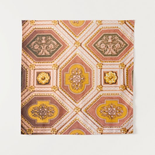 Gele Roze Hongaarse Architectuur Wandkleed (Voorkant)