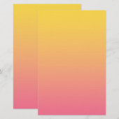 Gele Roze Kleur Briefpapier (Voorkant / Achterkant)