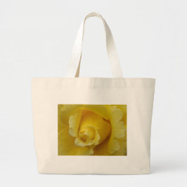 Gele roze knop grote tote bag