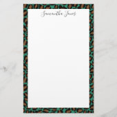 Gele roze luipaard | Gepersonaliseerd Briefpapier (Voorkant)