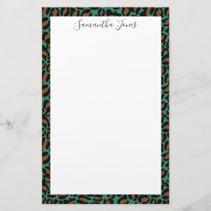 Gele roze luipaard   Gepersonaliseerd Briefpapier