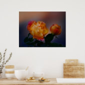 Gele roze met roze en betekenis poster (Keuken)