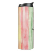 Gele Roze Mint Strepen Aloha Thermosbeker (Gedraaid links)