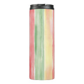 Gele Roze Mint Strepen Aloha Thermosbeker (Achterkant)