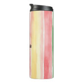 Gele Roze Mint Strepen Aloha Thermosbeker (Geroteerd rechts)
