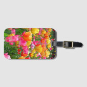Gele roze oranje tulpen bagagelabel (Voorkant (horizontaal))