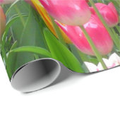 Gele roze oranje tulpen cadeaupapier (Rol Hoek)