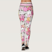 Gele, roze, Oranje & witte honden Leggings (Achterkant)