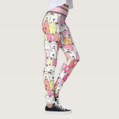 Gele, roze, Oranje & witte honden Leggings (Rechts)