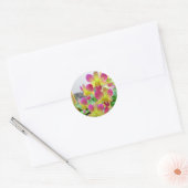 Gele roze orchideeën ronde sticker (Envelop)