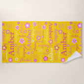 Gele roze paarse meisjes Amberbloem Strandlaken (Voorkant)