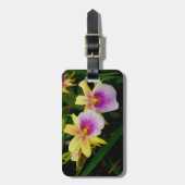 Gele roze Paarse Miltonia Sunset Orchids Bagagelabel (Voorkant verticaal)