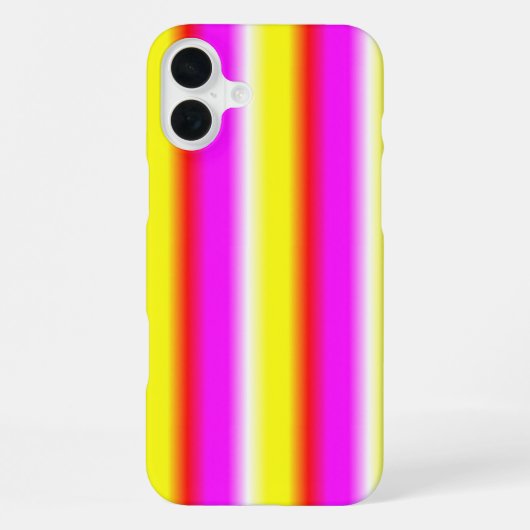 Gele Roze Regenboog Strepen iPhone Hoesje (Achterkant)