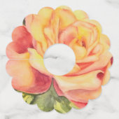 Gele roze roze roze wijnglaslabel (Voorkant)