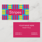 Gele roze strepen visitekaartje (Voorkant / Achterkant)