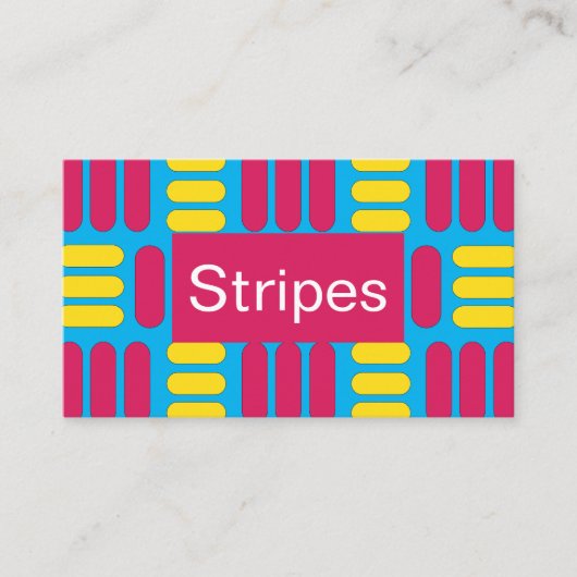 Gele roze strepen visitekaartje (Voorkant)