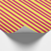 Gele & Roze Strepen Zomer Stemming Wrapping Papier (Hoek)