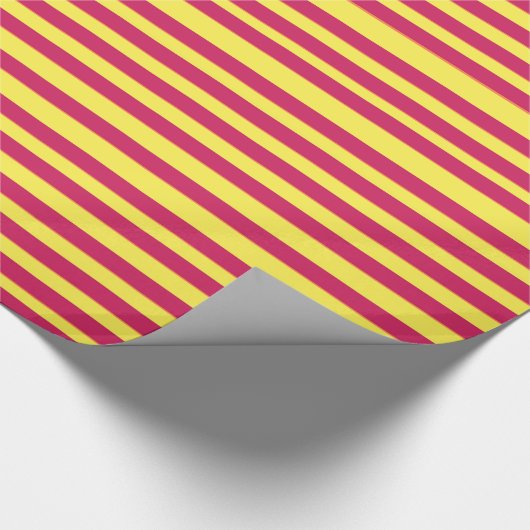 Gele & Roze Strepen Zomer Stemming Wrapping Papier (Hoek)