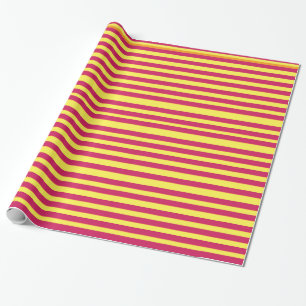 Gele & Roze Strepen Zomer Stemming Wrapping Papier
