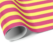 Gele & Roze Strepen Zomer Stemming Wrapping Papier (Rol Hoek)