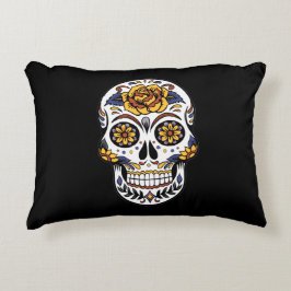 Gele roze Suikerhuid op zwart Accent Kussen