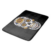 Gele roze Suikerhuid op zwart Badmat (Gekanteld)