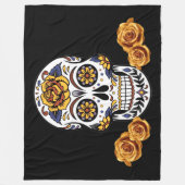 Gele roze Suikerhuid op zwart Fleece Deken (Voorkant)