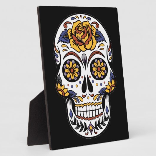 Gele roze Suikerhuid op zwart Fotoplaat (Zijkant)