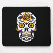 Gele roze Suikerhuid op zwart Muismat (Voorkant)