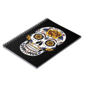 Gele roze Suikerhuid op zwart Notitieboek (Linkerzijde)