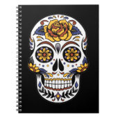 Gele roze Suikerhuid op zwart Notitieboek (Voorkant)