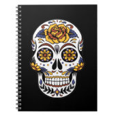 Gele roze Suikerhuid op zwart Notitieboek (Voorkant)