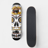 Gele roze Suikerhuid op zwart Persoonlijk Skateboard (Voorkant)