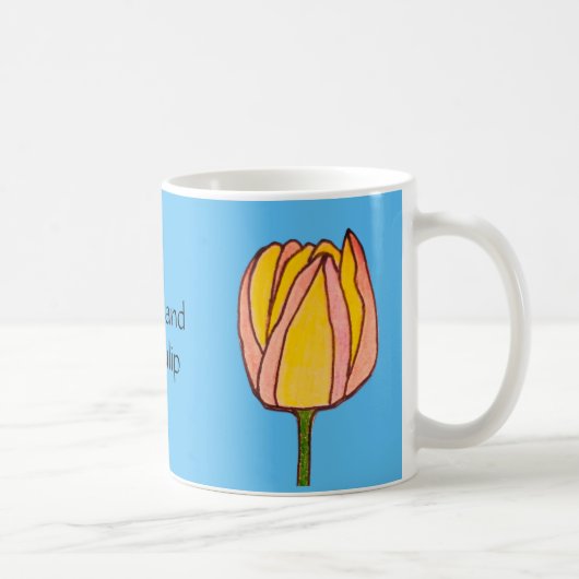 Gele & Roze Tulp Koffiemok (Rechts)