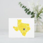 Gele roze van TX blauwe ster Briefkaart (Staand voorkant)