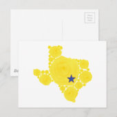 Gele roze van TX blauwe ster Briefkaart (Voorkant / Achterkant)