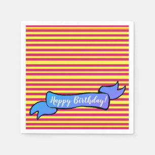 Gele & Roze Verjaardags Servetten