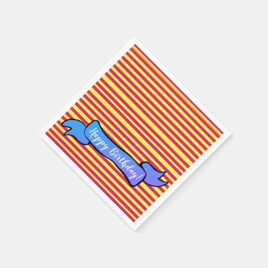 Gele & Roze Verjaardags Servetten (Hoek)