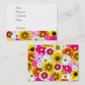  gele roze witte bloem visitekaartje (Voorkant / Achterkant)